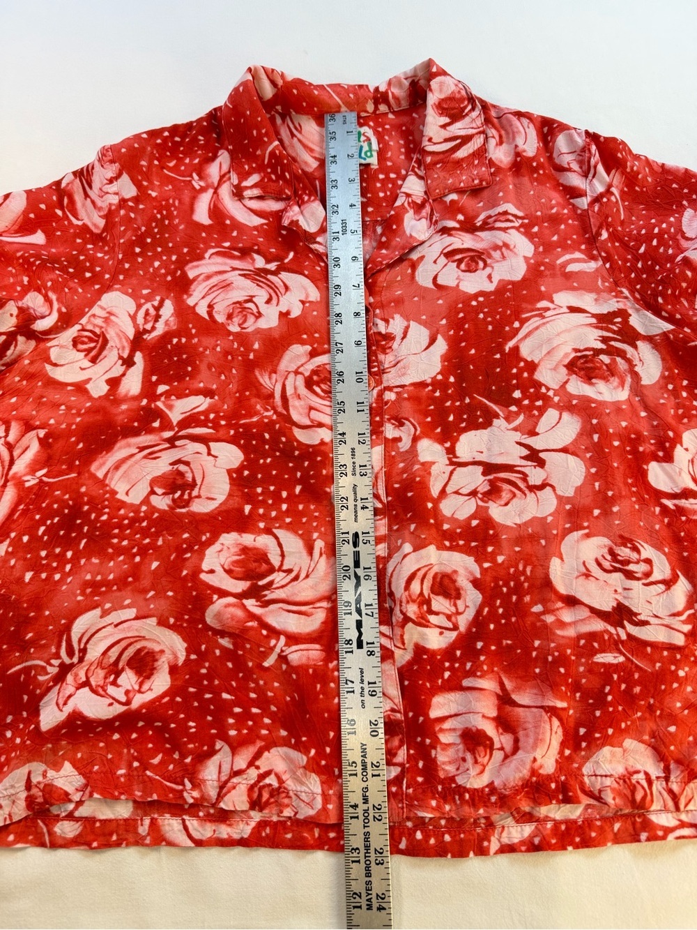 Vintage 1990’s Jams World Floating Rose Short Sleeve Blouse Made In Hawaii XL - Picture 6 of 9